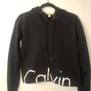 Black Cropped Calvin Klein Hoodie